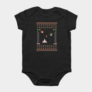 Galaga Ugly Holiday Sweater Baby Bodysuit